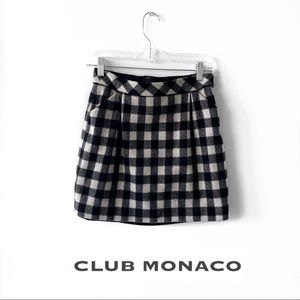 CLUB MONACO // Plaid Wool-like Skirt
